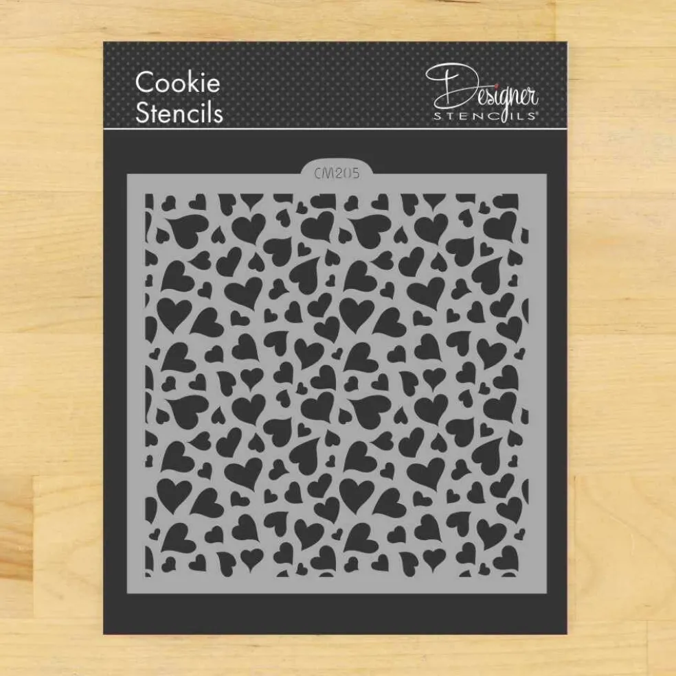 Flowing Hearts Cookie & Craft Stencil | CM205 by Designer Stencils |