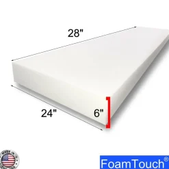 FoamTouch® 6" x 24" Custom Cut High Density Upholstery Foam