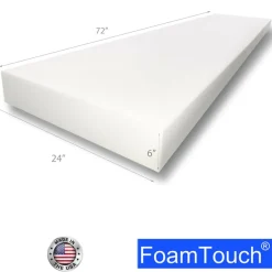 FoamTouch® 6" x 24" x 72" High Density Upholstery Foam
