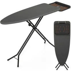 Foldable Ironing Board, Grey Adjustable Height Steam Ironing Table with 48