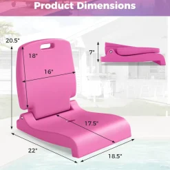 Foldable Poolside Chair Portable PE Ground Seat with Handle