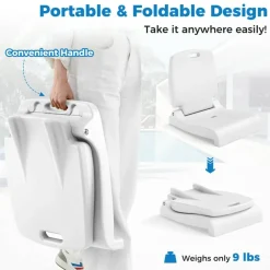Foldable Poolside Chair Portable PE Ground Seat with Handle