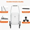 Foldable Stair Climber Cart 6 Wheel Shopping Trolley 45L Heavy Duty