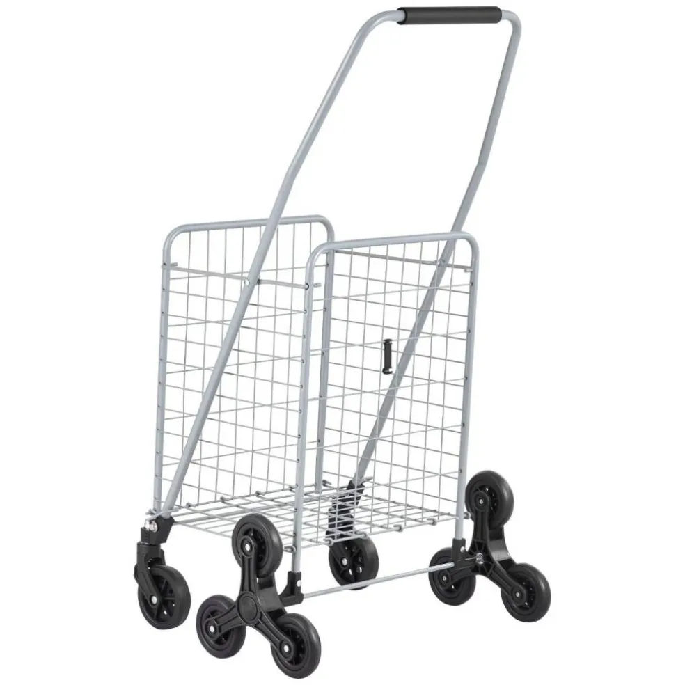Foldable Stair Climber Cart 6 Wheel Shopping Trolley 45L Heavy Duty