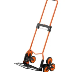 Foldable Stair Climber Hand Truck with 120 lbs Stair Capacity, Carbon Steel Frame Utility Cart, Adjustable Handle Dolly for Home and Office Use