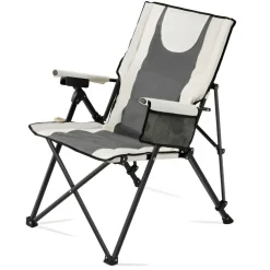 Folding Camping Chair, 3 Reclining Positions, High Back Outdoor Chair with Armrest & Headrest