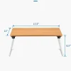 Folding Lap Desk Laptop Stand Bed Desk Table Tray, Breakfast Serving Tray, Portable & Lightweight Mini Table for Sofa Couch Floor - Wood