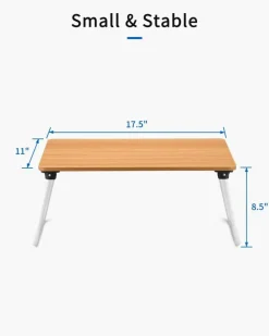 Folding Lap Desk Laptop Stand Bed Desk Table Tray, Breakfast Serving Tray, Portable & Lightweight Mini Table for Sofa Couch Floor - Wood