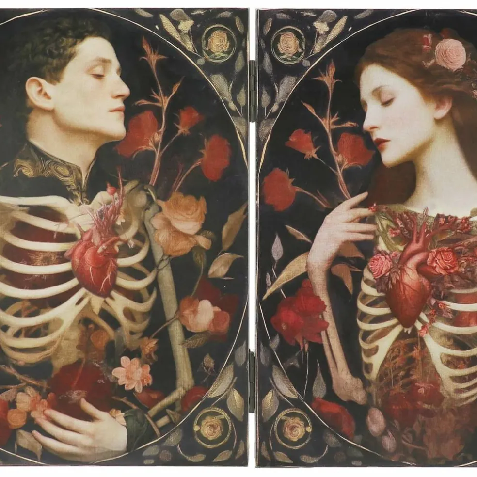 16.25" Folding Romeo & Juliet in the Grave Tabletop Art by Ashland®