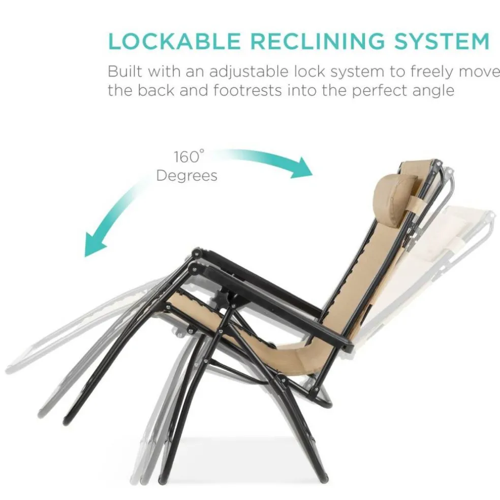 Folding Zero Gravity Lounge Chair with Sun Canopy for Patio