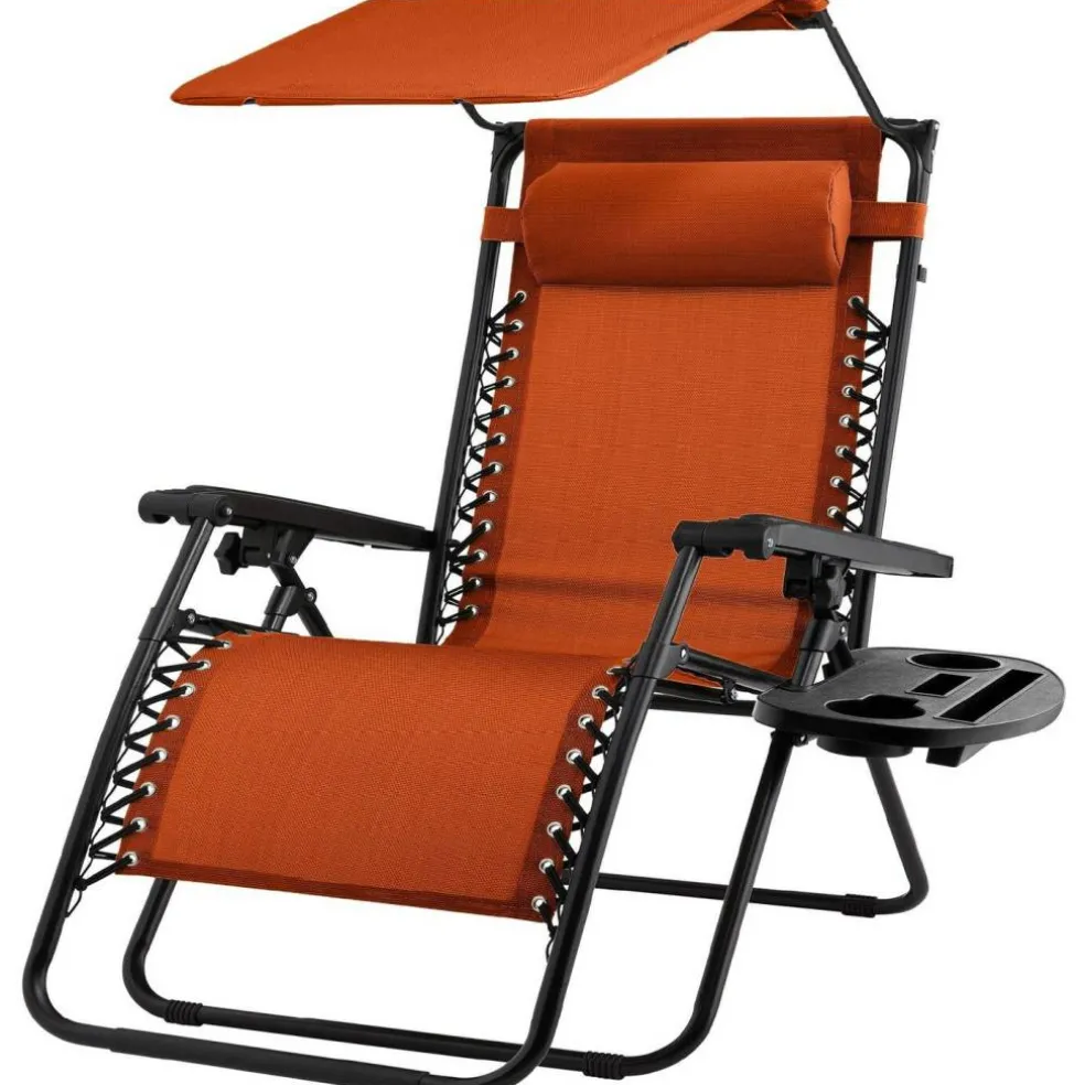 Folding Zero Gravity Lounge Chair with Sun Canopy for Patio
