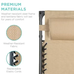 Folding Zero Gravity Lounge Chair with Sun Canopy for Patio