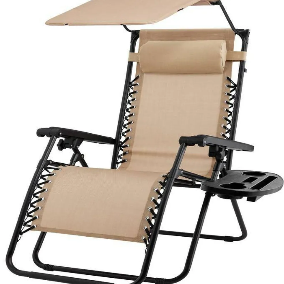 Folding Zero Gravity Lounge Chair with Sun Canopy for Patio