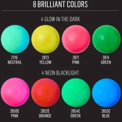 FolkArt® Neons & Glow-in-the-Dark 8 Color Acrylic Paint Set