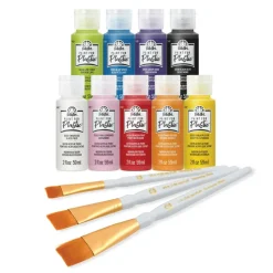 FolkArt® Paint For Plastic™ Paint & Brush Kit