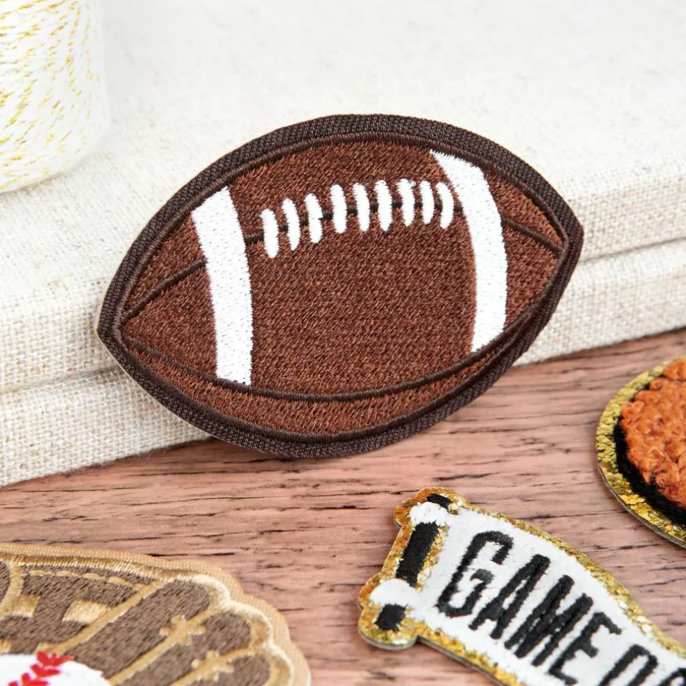 Football Embroidered Iron-On & Adhesive Patch by Make Market®