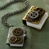 Found Objects™ Oxidized Brass Book Charms By Bead Landing™
