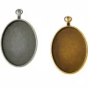 Found Objects™ Silver & Gold Oval Frame Pendants by Bead Landing™