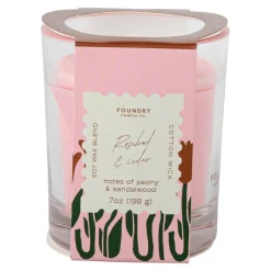 Foundry Candle Co. 7oz. Rosebud & Cedar Stamped Scented Candle