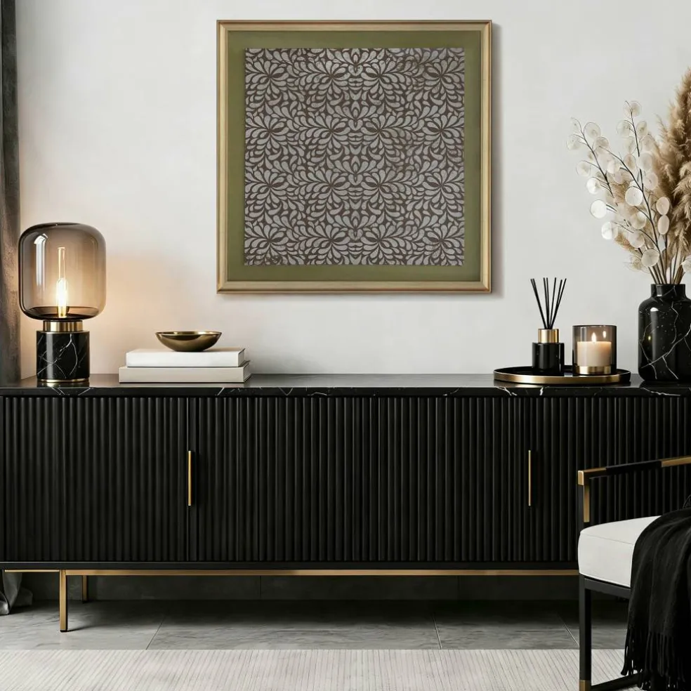 Framed Green Cattle Path Linen Art Wall Décor by Ashland®