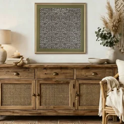 Framed Green Cattle Path Linen Art Wall Décor by Ashland®