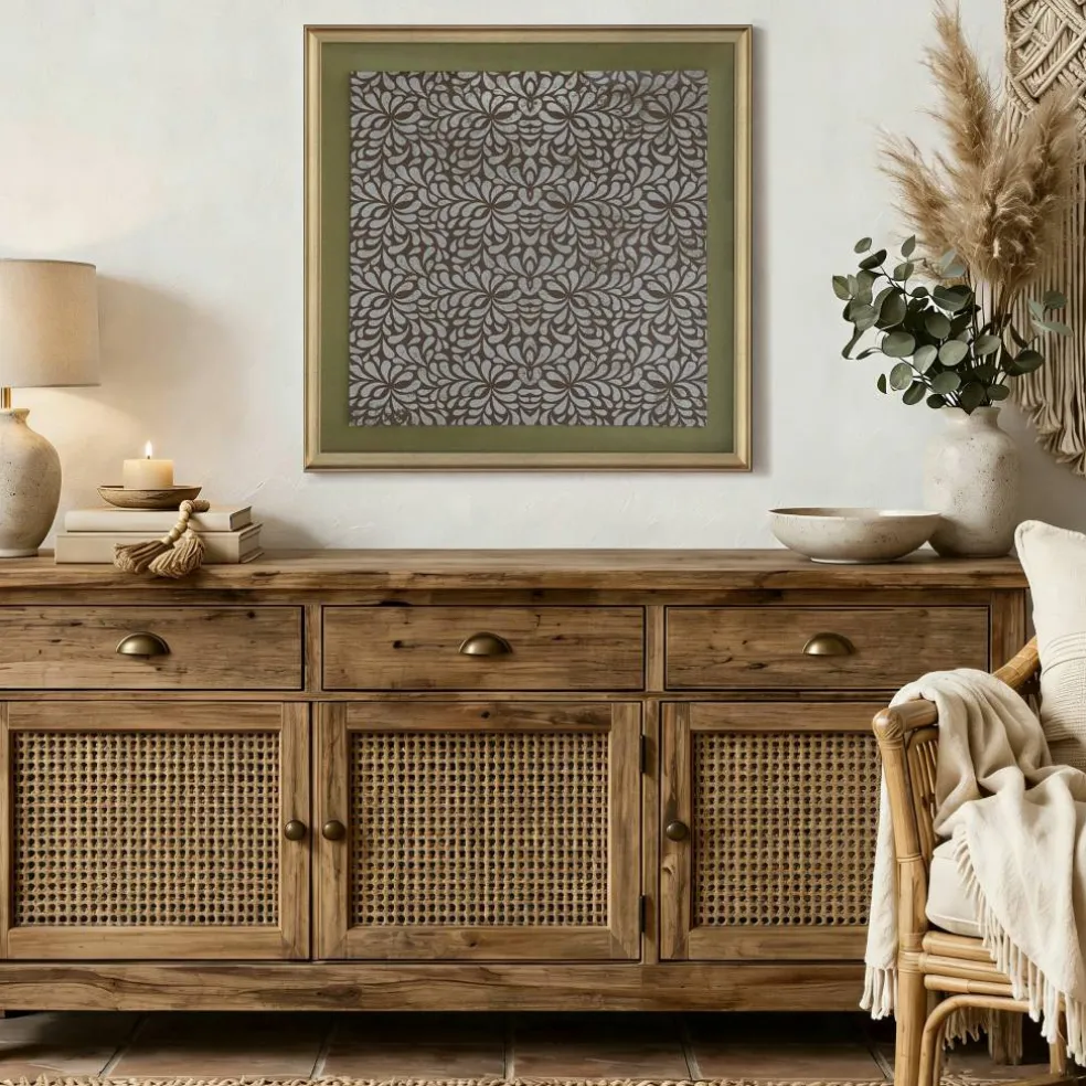Framed Green Cattle Path Linen Art Wall Décor by Ashland®