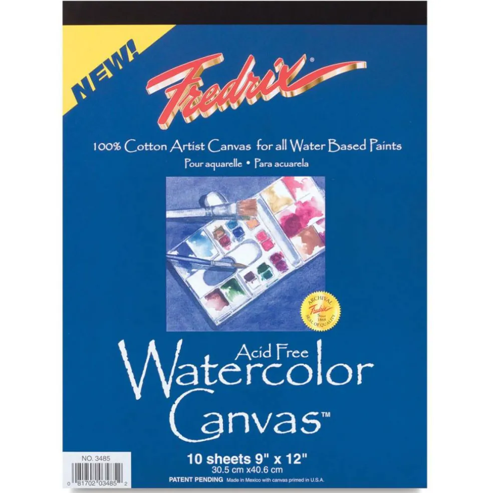 Fredrix Canvas Pad - 9" x 12", Watercolor, 10 Sheets