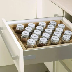 Freestanding Countertop Spice Shelf Holder with 20 Glass Jars
