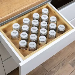 Freestanding Countertop Spice Shelf Holder with 20 Glass Jars
