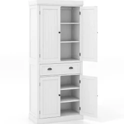 Freestanding Tall Kitchen Cabinet with 3-Position Adjustable Shelves and Large Capacity Drawer
