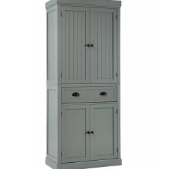 Freestanding Tall Kitchen Cabinet with 3-Position Adjustable Shelves and Large Capacity Drawer