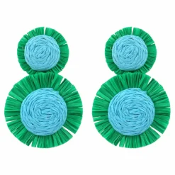 Fringed Raffia Circle Earrings by Make Market®