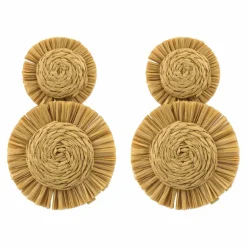 Fringed Raffia Circle Earrings by Make Market®