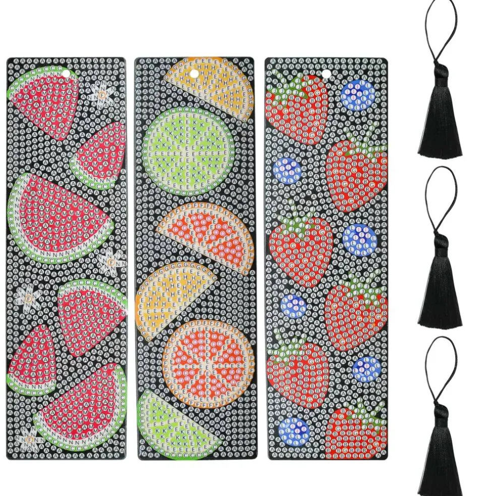 Fruit 3-Piece Diamond Art Bookmark Kit by Make Market®