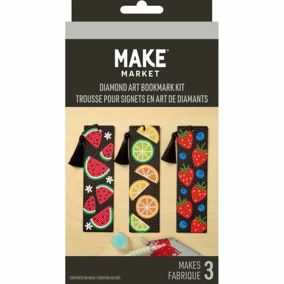 Fruit 3-Piece Diamond Art Bookmark Kit by Make Market®