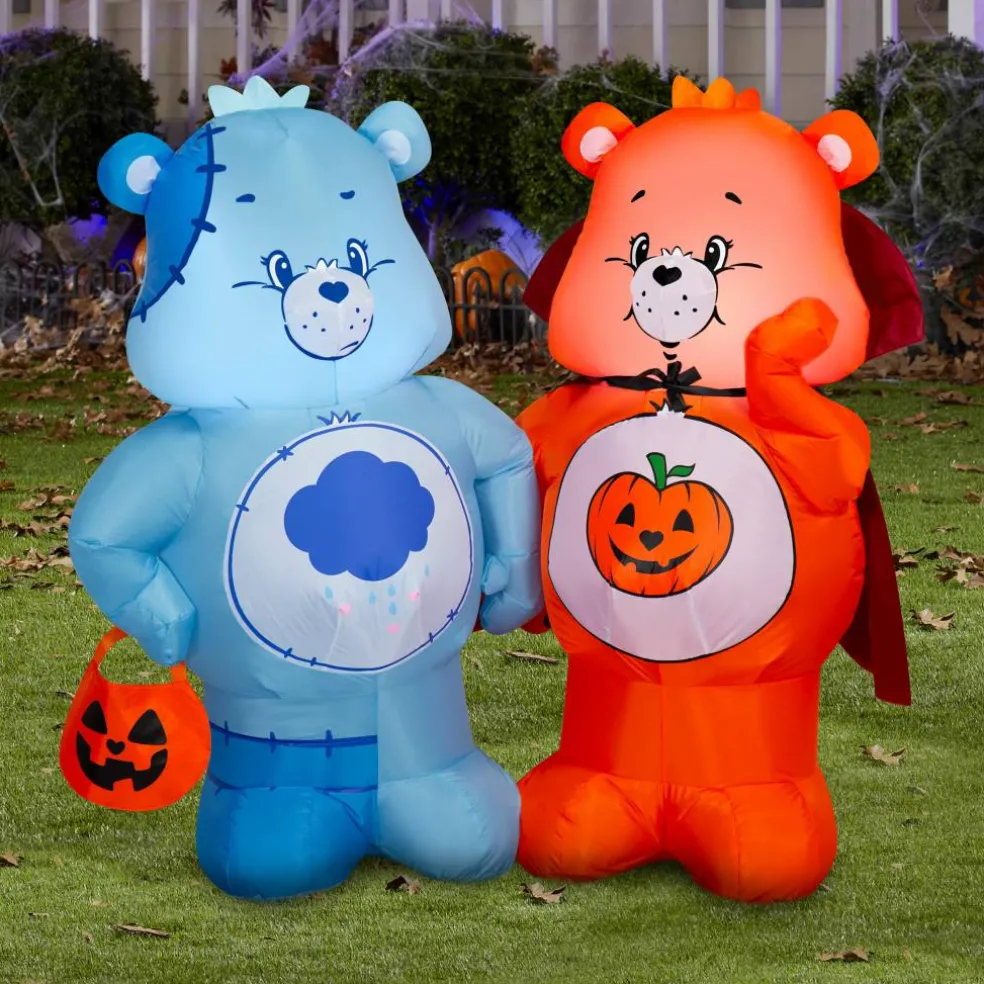 4ft. Airblown® Inflatable Grumpy Bear & Trick-or-Sweet Bear Lighted Décor