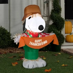 3.5ft. Airblown® Inflatable Thanksgiving Snoopy as Scarecrow