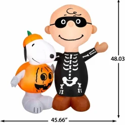 4ft. Airblown® Peanuts® Inflatable Snoopy & Charlie Brown Halloween Scene Lighted Décor