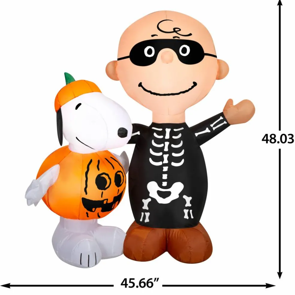 4ft. Airblown® Peanuts® Inflatable Snoopy & Charlie Brown Halloween Scene Lighted Décor