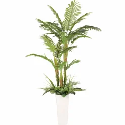 6ft. Artificial Areca Palm Tree in White Decorative Pot