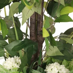 6ft. Artificial Ficus Microcarpa Tree in White Decorative Pot