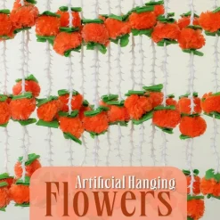 5.4Ft Artificial Flowers Marigold(Dark Orange)10.47 x 6.02 x 2.83 inches