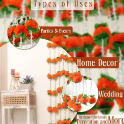 5.4Ft Artificial Flowers Marigold(Dark Orange)10.47 x 6.02 x 2.83 inches