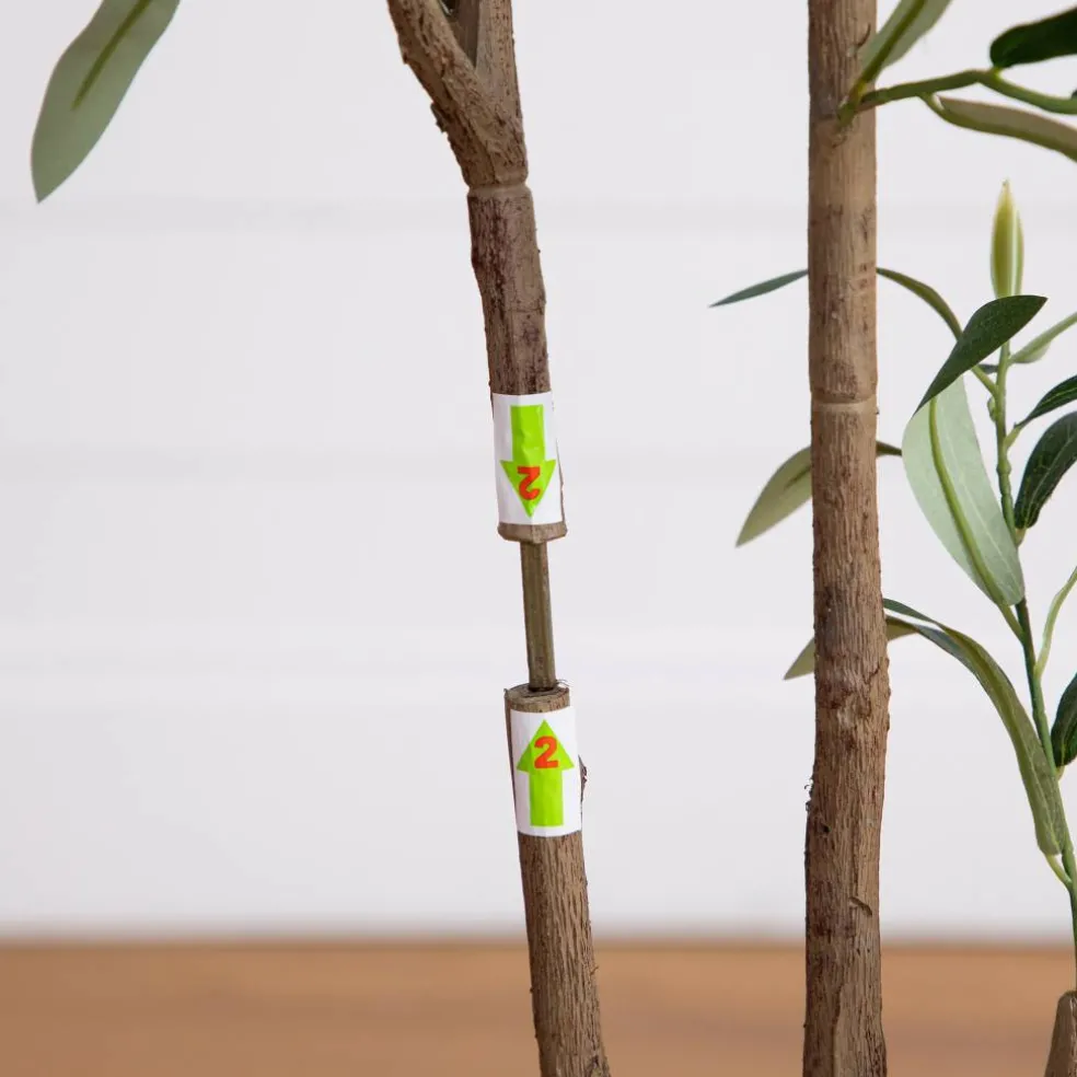 5ft. Artificial Minimalist Olive Tree in White Decorative Planter
