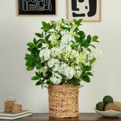 2.5ft. Artificial Mixed Flower Arrangement in Hyacinth Weave Basket
