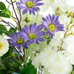2.5ft. Artificial Mixed Flower & Hydrangea Arrangement in Hyacinth Weave Basket