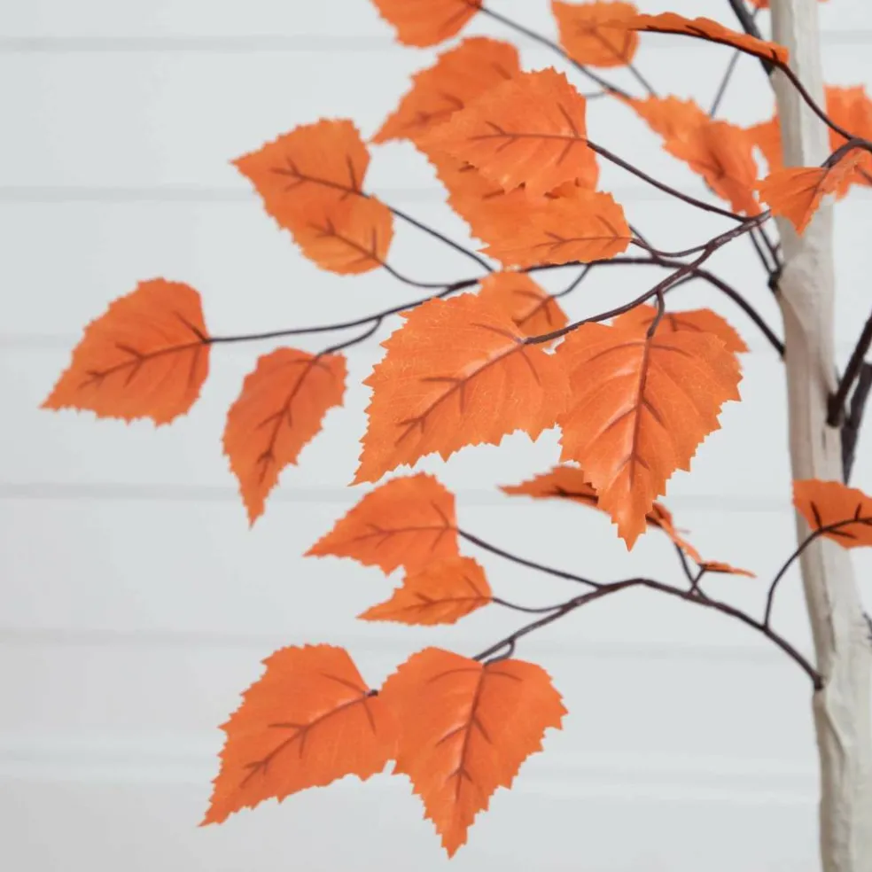4ft. Autumn Paper Birch Artificial Fall Tree