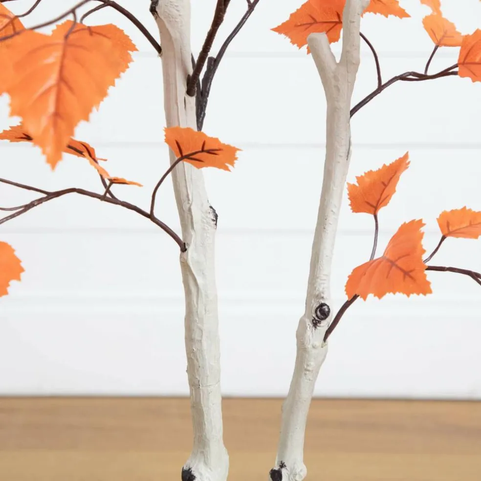4ft. Autumn Paper Birch Artificial Fall Tree