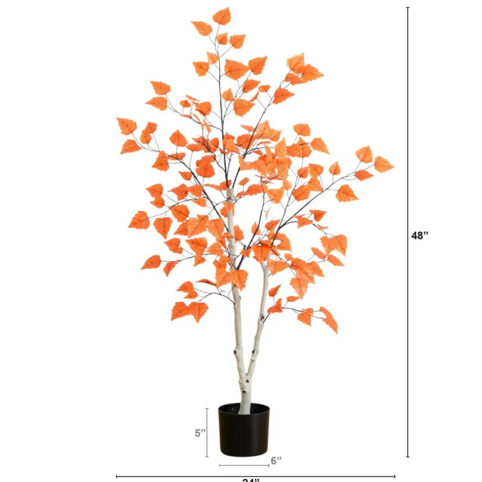 4ft. Autumn Paper Birch Artificial Fall Tree