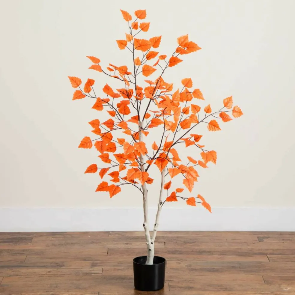 4ft. Autumn Paper Birch Artificial Fall Tree